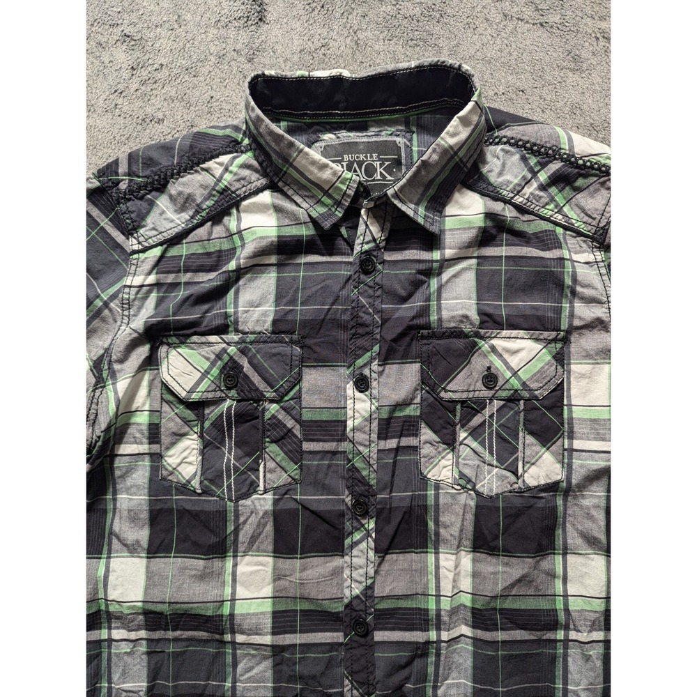 Buckle Black No. 48 Long Sleeve Button Up Shirt Men's Size Medium Standard Fit - Picture 2 of 11